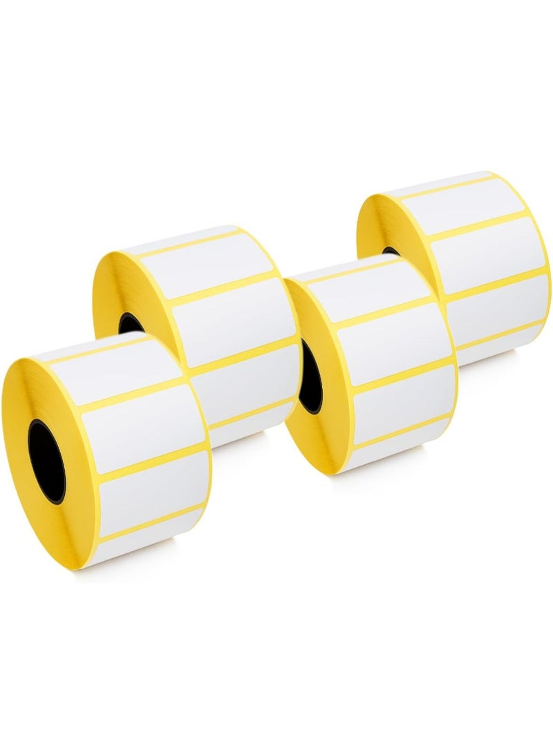Barcode Label Rolls - Adhesive Labels For Barcode Printers, Set Of 4 Roll Size 2.5 CM X 5 CM, Each Roll Contains 1300 Labels, Easy Peel & Labeling Stickers - Image 1